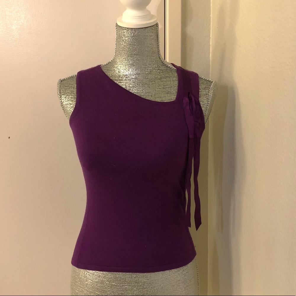NWT Cashmere & Silk Top with Silk Ribbon